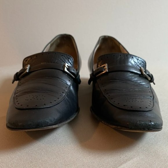 Black Vintage CHANEL Interlocking CC Logo Loafers 5 1/2 - Picture 9 of 11